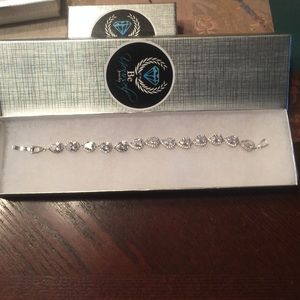 Cubic zirconia teardrop bracelet.  Worn once!!