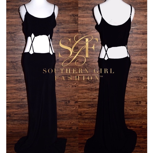 EYELET MAXI Strappy Cutout Long Draped Boho Dress - Picture 3 of 4