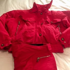 Bogner, red jacket/coat with red Bogner pants