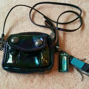 Limited edition Coach Poppy "Oil Slick" crossbody