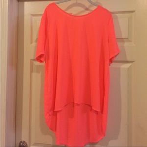 Lush Hi Low Hot Pink Blouse