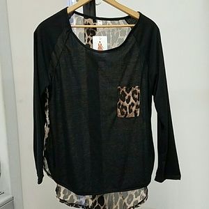 Hi low cheetah top