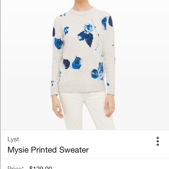 Club Monaco Gray Floral Sweater