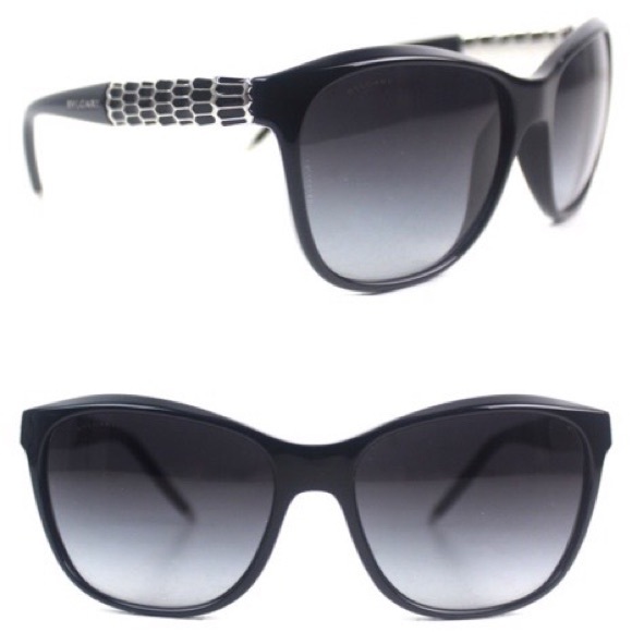 Bvlgari Serpenti Enamel Black Sunglasses New