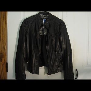 NWT Black Leather Jacket- Bod and Christensen