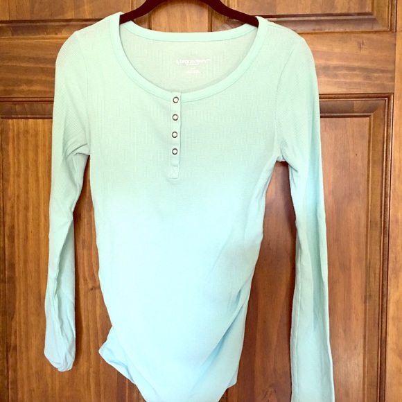Liz Lange Maternity Waffle Knit Henley Tee