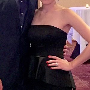 Vera Wang Dresses - Black Satin & Matte Peplum Bridesmaid Dress Vera Wang Dresses - Black Satin & Matte Peplum Bridesmaid Dress