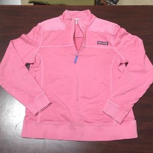 1/4 zip pink sweater