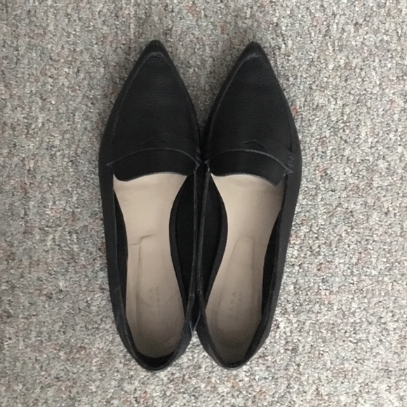 Zara Leather Pointy Loafers