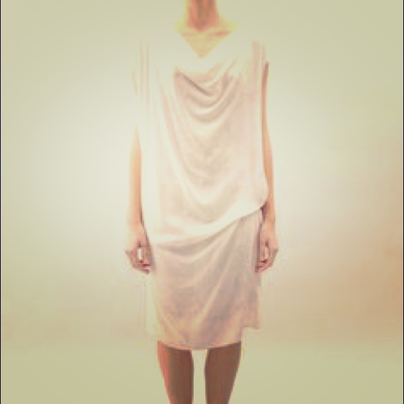 MM6 Maison Margiela marble print cowl dress