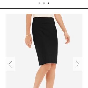 Wide band pencil skirt in black