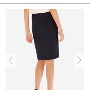 Wide band pencil skirt in navy
