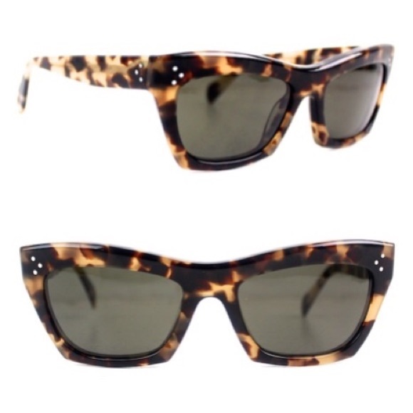 Celine Tortoise Retro Acetate Sunglasses