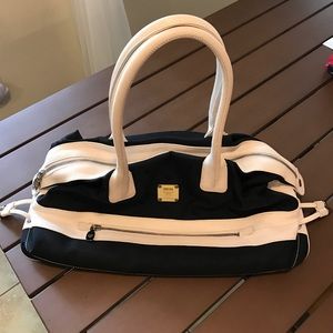 MCM hand bag black and white.