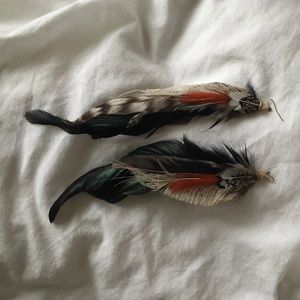 Real feather earrings