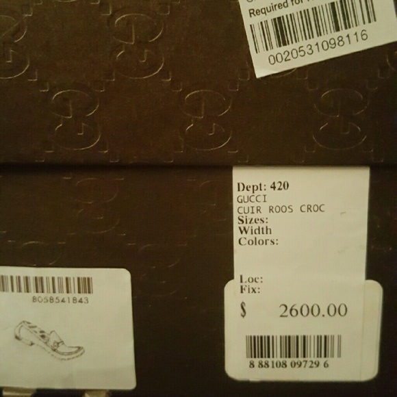 Gucci cuir roos croc loafers