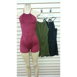Faux Suede Romper
