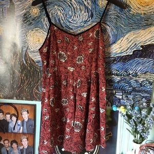 Rust colored floral ROMPER forever 21 size medium