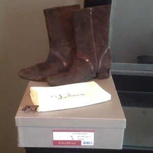 Cole Han Dark Chocolate Suede Boots