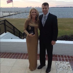 Gold long sleeve dress