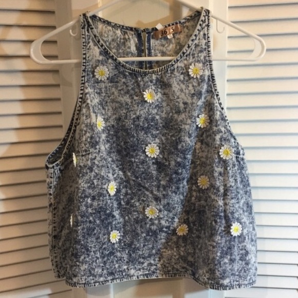 Daisy Chambray Crop