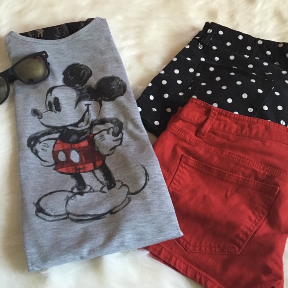 Mickey Mouse Lace Detail Long Sleeve Top