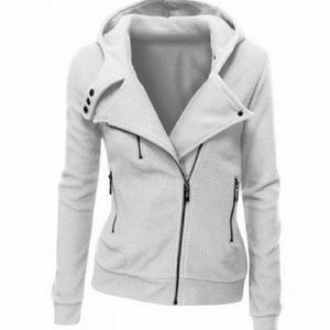 Keep It Simple Side Zip Hoodie Sweatshirt NEW