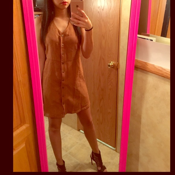 Suede button Dress