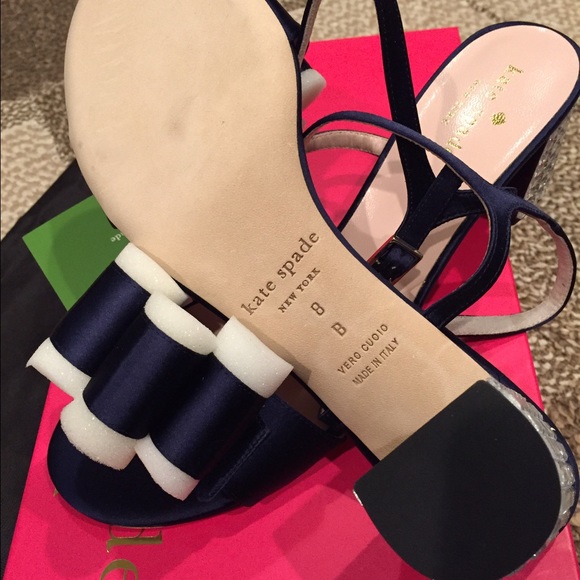 Kate Spade Monne crystal block heel sandals navy - Picture 3 of 5