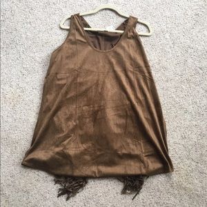 Light brown fringe tank! Open in back.