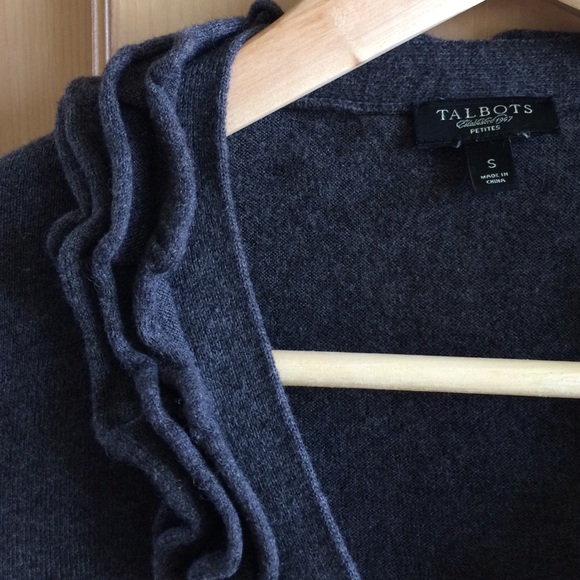 Talbots Grey Ruffle Cardigan - Picture 3 of 3