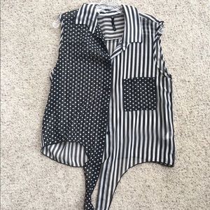 Fun stripped and dotted sheer tie up!