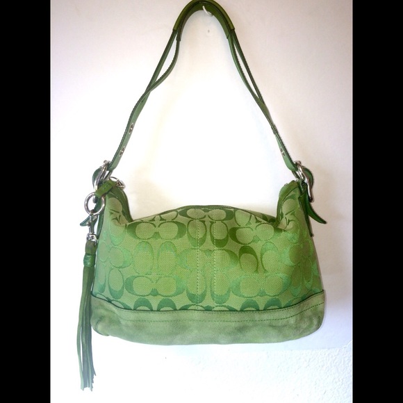 xxxSOLDxxx Authentic Coach Green East/West Handbag
