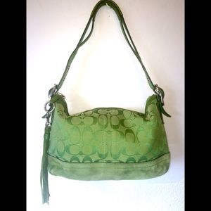 xxxSOLDxxx Authentic Coach Green East/West Handbag