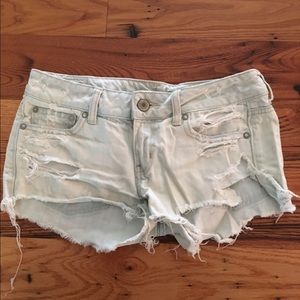 American eagle light wash destroyed shorts. Size 2