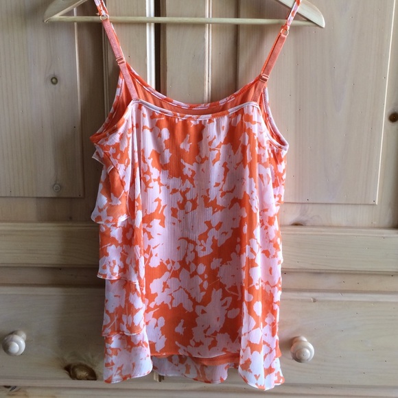 Orange & White Flutter Top - Picture 3 of 4