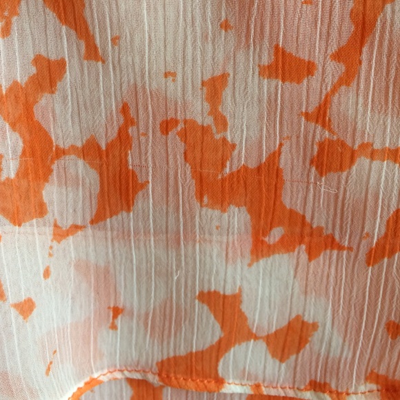 Orange & White Flutter Top - Picture 4 of 4