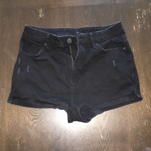 Distressed BDG Black High Waisted Shorts