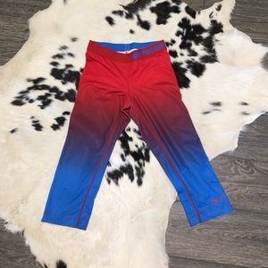Nike capris. Size small. Red/blue. Awesome!