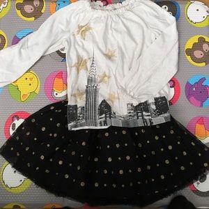 Tutu and long sleeve City scape shirt