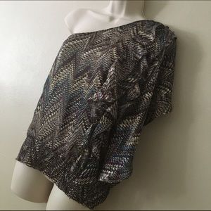 Ark & Co. one shoulder sheer top