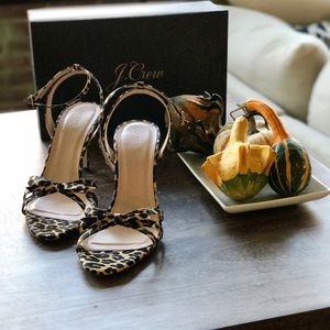 NEW J.Crew Leopard Bow Sandal