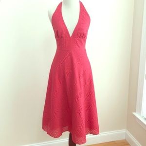 J. Crew coral halter dress