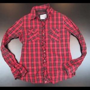 Justice Plaid Ruffle Top W/Leggings Sz 10