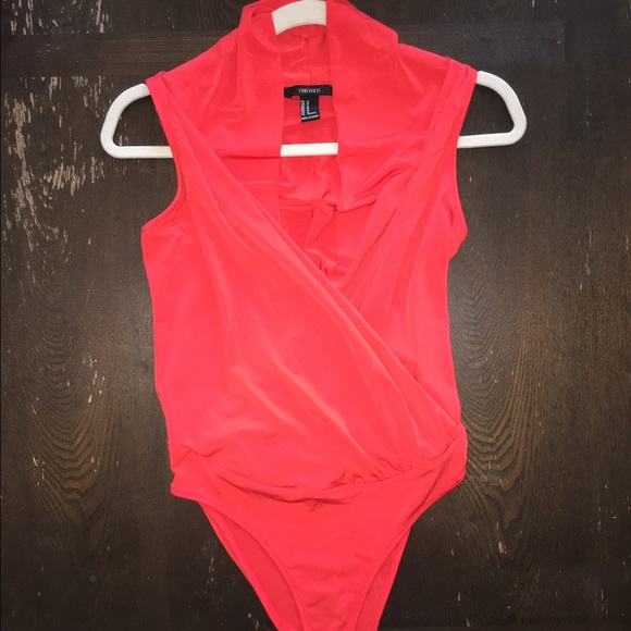 Forever 21 Red Plunging Onesie