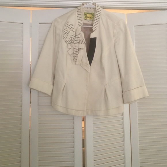 Anthropologie Floreat 3/4 Sleeve Cropped Blazer