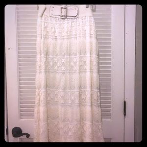 Boho Gypsy Cream Skirt