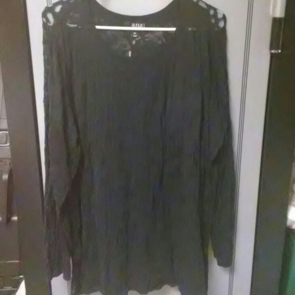 Ana black see thru sweater