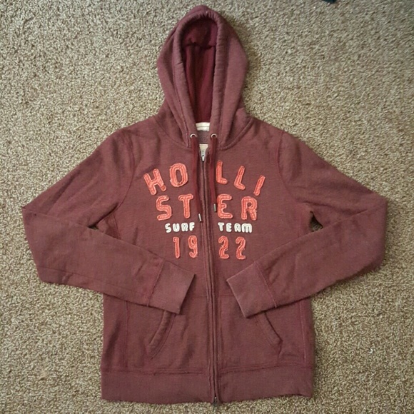 Hollister Jackets & Blazers - FINAL PRICE! Hollister Zip-up Maroon Hoodie Jacket