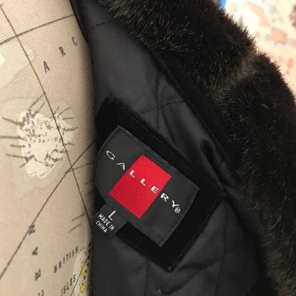 VELVETEEN JACKET WITH FAUX FUR HOOD - Picture 3 of 4